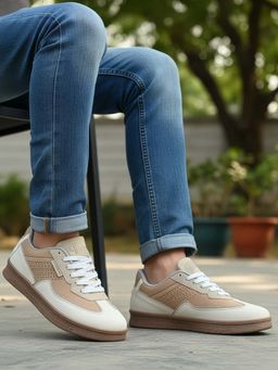 The White Pole - Men Beige Sneakers