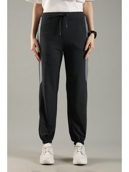 DOMIN8 - Women's Textured Contrast Panels Zipper Pockets Jogger