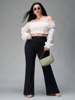 Miss Chase - A+ Curve Collection Plus Size Women Black Bootcut Jeans