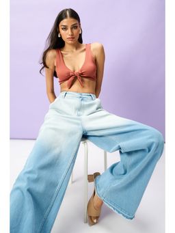 FREAKINS - Blue Depths Ombre Wide Leg Jeans