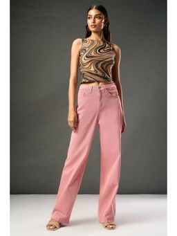 FREAKINS - Sakura Pink Straight Fit Jeans