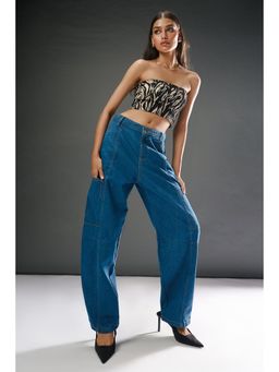 FREAKINS - Electric Blue Baggy Fit Jeans