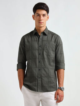 Arrow Sports - Men Green Checks Dobby Shirt