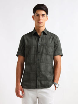 Arrow Sports - Men Green Checks Dobby Shirt