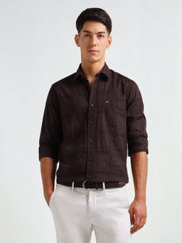 Arrow Sports - Men Brown Checks Dobby Shirt