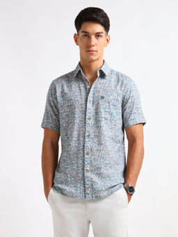 Arrow Sports - Men Blue Printed Twill Shirt