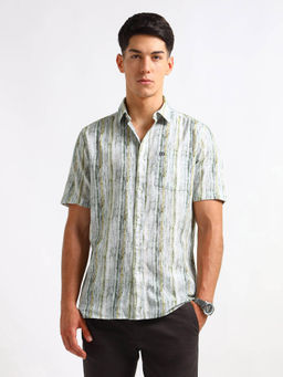 Arrow Sports - Men White Printed Twill Shirt