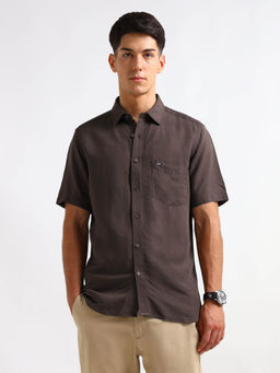 Arrow Sports - Men Brown Solid Slim Fit Shirt