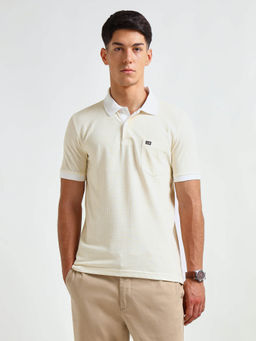 Arrow Sports - Men Beige Printed Regular Fit Polo T-Shirt