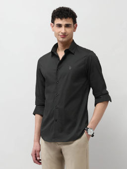 U.S. Polo Assn. Denim Co. - Men Grey Solid Regular Fit Shirt