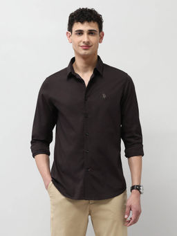 U.S. Polo Assn. Denim Co. - Men Brown Solid Regular Fit Shirt