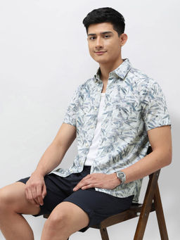 U.S. POLO ASSN. - Men White Printed Tailored Fit Shirt