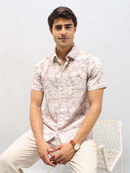 U.S. POLO ASSN. - Men Brown Printed Tailored Fit Shirt