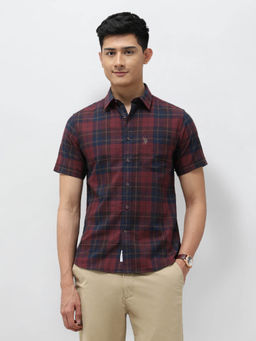 U.S. POLO ASSN. - Men Red Checks Tailored Fit Shirt
