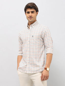 U.S. POLO ASSN. - Men White Checks Twill Shirt