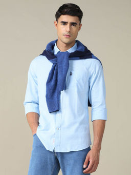 U.S. POLO ASSN. - Men Blue Check Tailored Fit Shirt