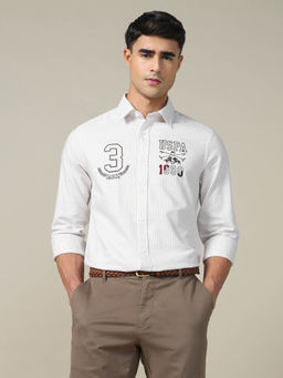 U.S. POLO ASSN. - Men Beige Striped Shirt