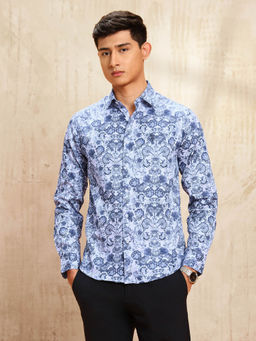 U.S. POLO ASSN. - Men Blue Floral Printed Shirt