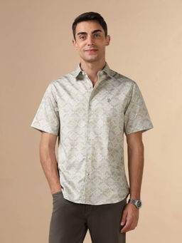 U.S. POLO ASSN. - Men Grey All Over Printed Shirt