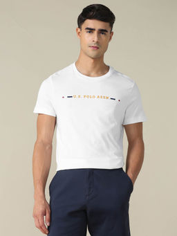 U.S. POLO ASSN. - Men White Regular Fit Solid T-Shirt