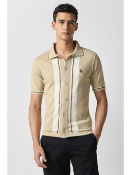 Van Heusen - Men Beige Stripe Printed Shirt