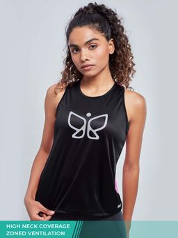 The Souled Store - Black Printed Polyester Tank
