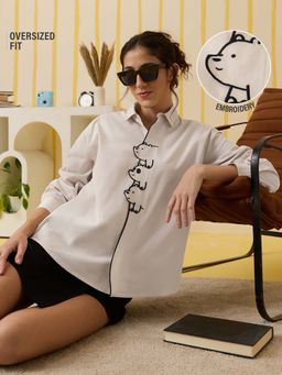 The Souled Store - Off White Character Pure Cotton Shirt