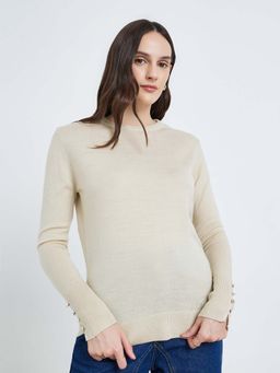 Styli - Off White Textured Acrylic Sweater