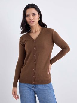 Styli - Tan Textured Acrylic Cardigan