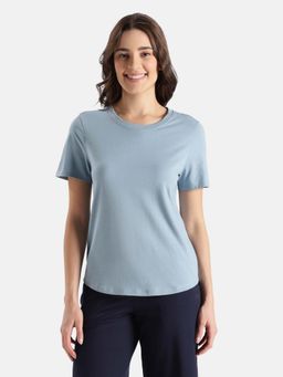 Jockey - AW88 Women Cotton Rich Relaxed Fit Curved Hem Styled T-Shirt - Mountain Spring