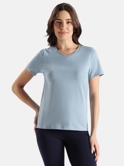 Jockey - AW89 Women Super Combed Cotton Rich Fabric V-Neck T-Shirt - Mountain Spring