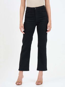 Madame - Black Solid/Plain Cotton Jeans