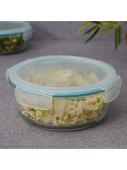 HomeTown - Robust Glass Round Container with PP Lid 1300 ml in Transparent