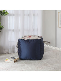 HomeTown - Bean Fabric Ottoman in Navy Blue