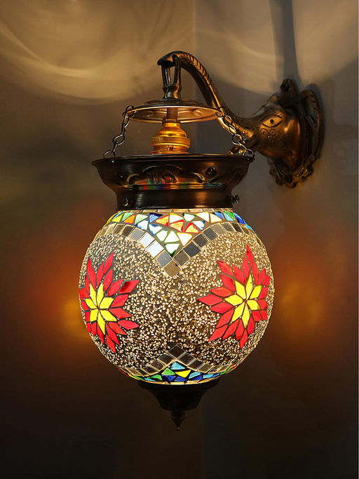 Homesake Turkish Glass Wall Bracket Elephant Red