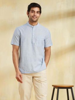 Fabindia - Blue Cotton Mid Placket Shirt