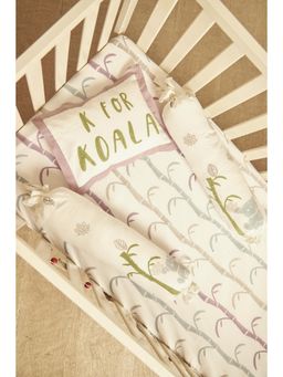 Masaya - Koala Purple Pure Cotton Cot Set (Pack of 4) for 0-2 Years