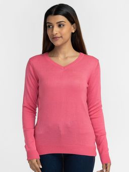 Globus - Pink Solid Pullover Sweater