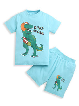 ZIP ZAP ZOOP - Boys Blue Printed T-Shirt with Shorts