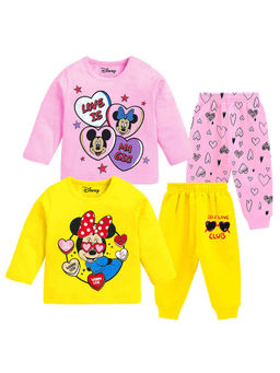 Kuchipoo - Girls Multi-Color Printed T-Shirt with Joggers (Pack of 4)