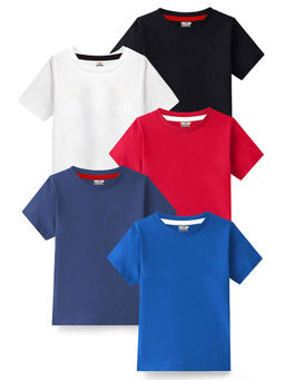 Kuchipoo - Boys Multi-Color Solid T-Shirt (Pack of 5)
