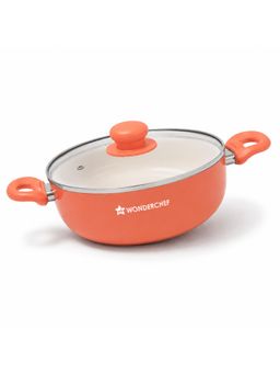 Wonderchef - Peach Natura Ceramic Casserole & Glass Lid For Cooking