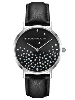 BCBGMAXAZRIA - MAXAZRIA Quartz Cubic Zircona Black Round Dial Women's Watch - BG50669004