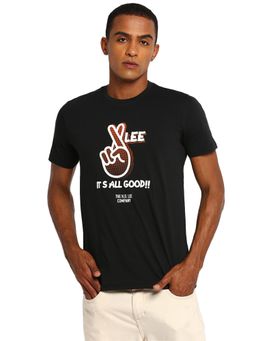 Lee - Men Black Graphic Print Slim Fit T-shirt