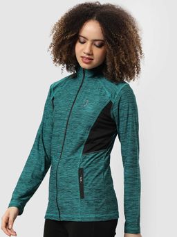 Campus Sutra - Womens Teal Green Activewear Jacket