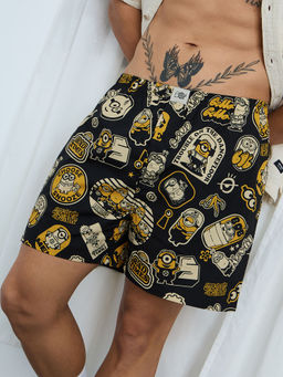 The Souled Store - Official Minions Black Fun Boxer Shorts