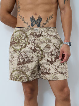 The Souled Store - Originals: Sailor Off White Wanderer Boxer Shorts