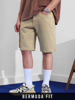 The Souled Store - Originals Soft Fawn Beige Men Denim Shorts