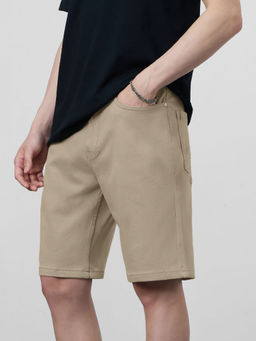 The Souled Store - Originals Creamy Beige Men Denim Shorts