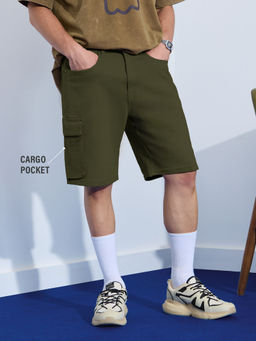 The Souled Store - Originals Verdant Olive Men Denim Shorts